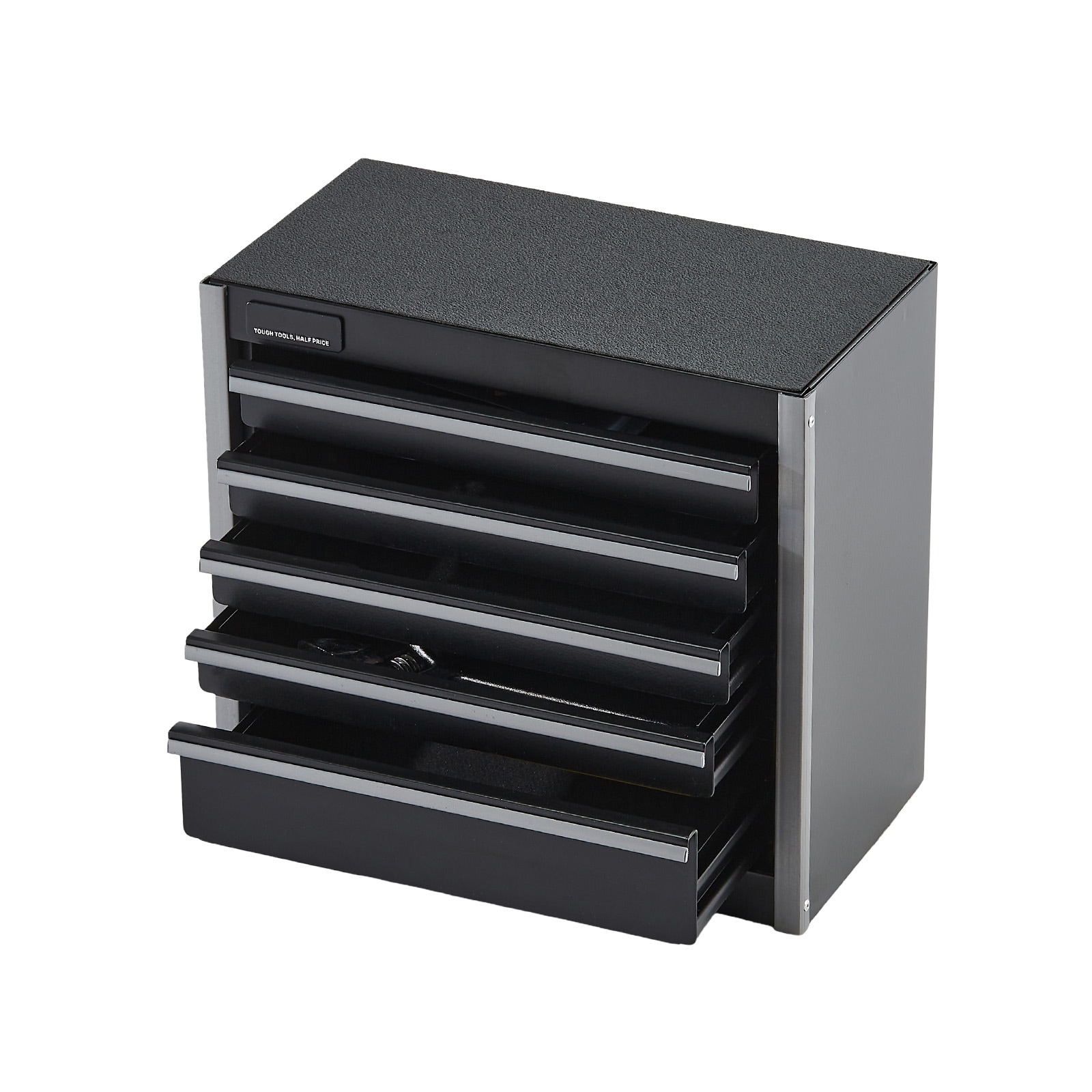 Tool Box 8.6-inch Portable Metal Tool Box With 5 Drawers Tool Organizer Black_voghion.com